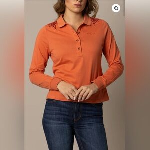 Kimes Ranch Orange Long-Sleeve Polo Shirt